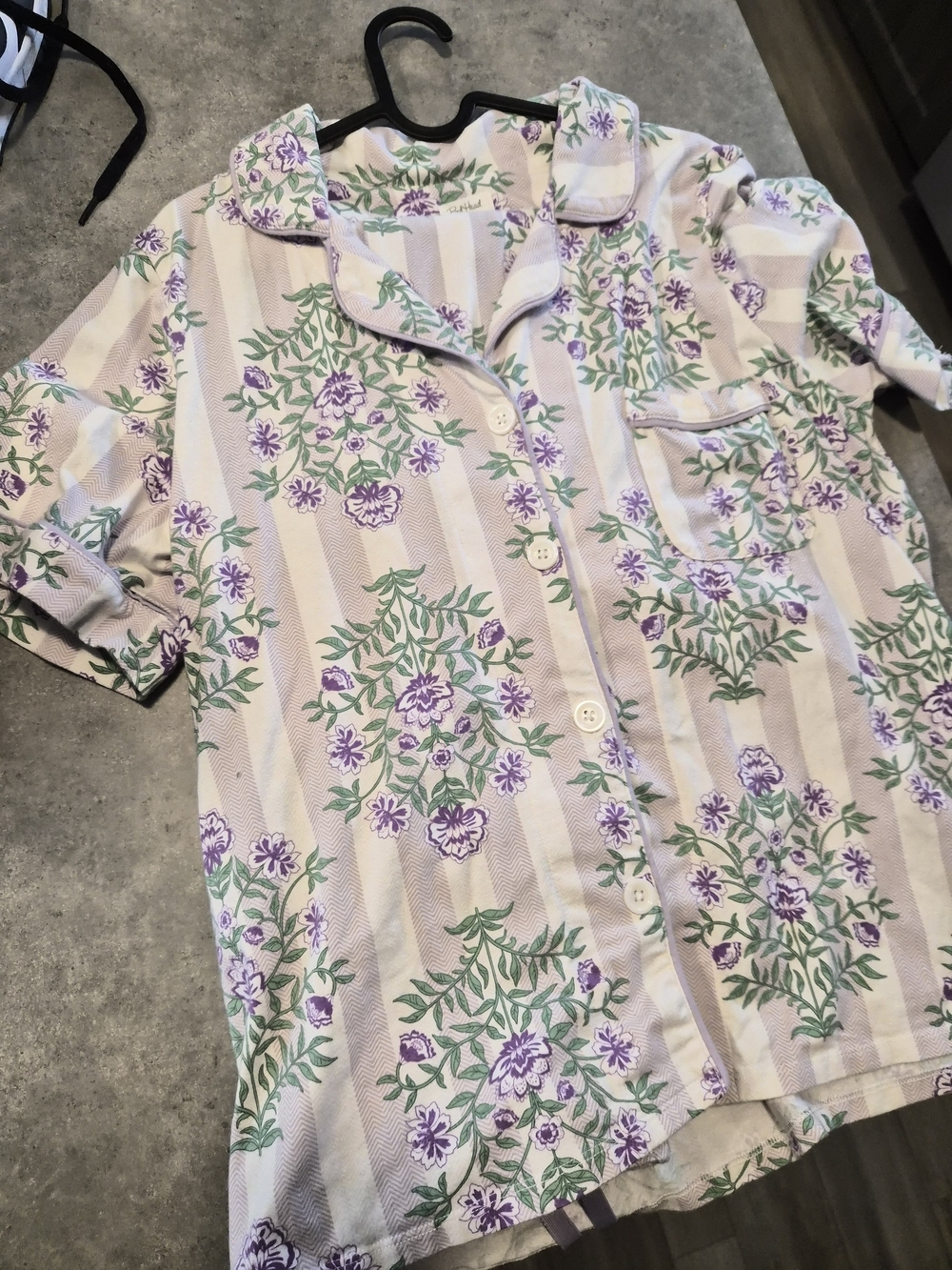 BedHead Lavender and Green Floral Short-Sleeve Button-Down Shirt